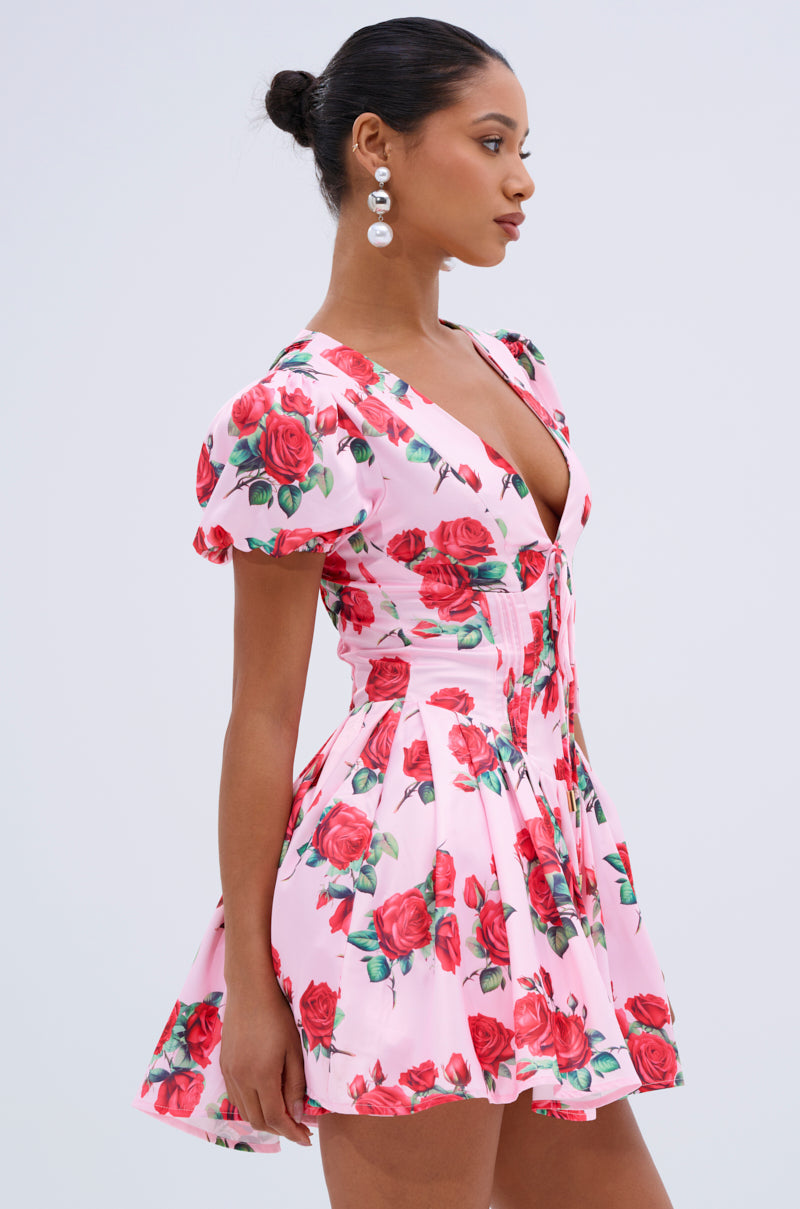 WILL YOU TAKE THIS ROSE SATIN MINI DRESS
