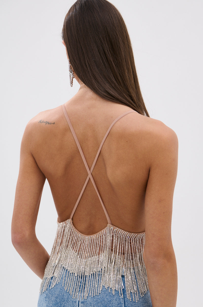 SHINING STAR RHINESTONE FRINGE TANK TOP