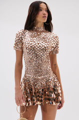 FAR FROM BASIC SEQUIN MINI DRESS