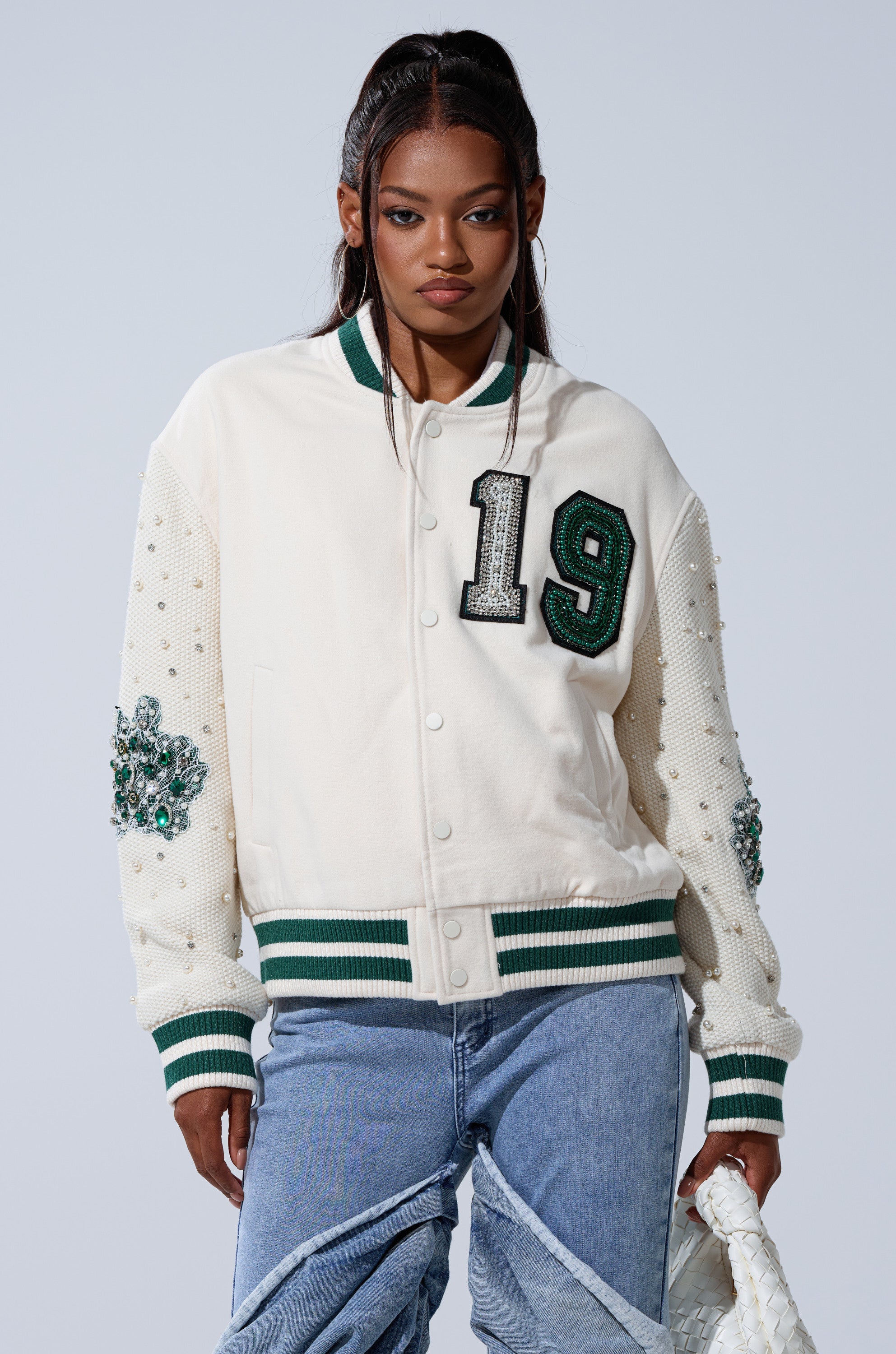 BETTER LUCK NEXT TIME EMBELLISHED BOMBER