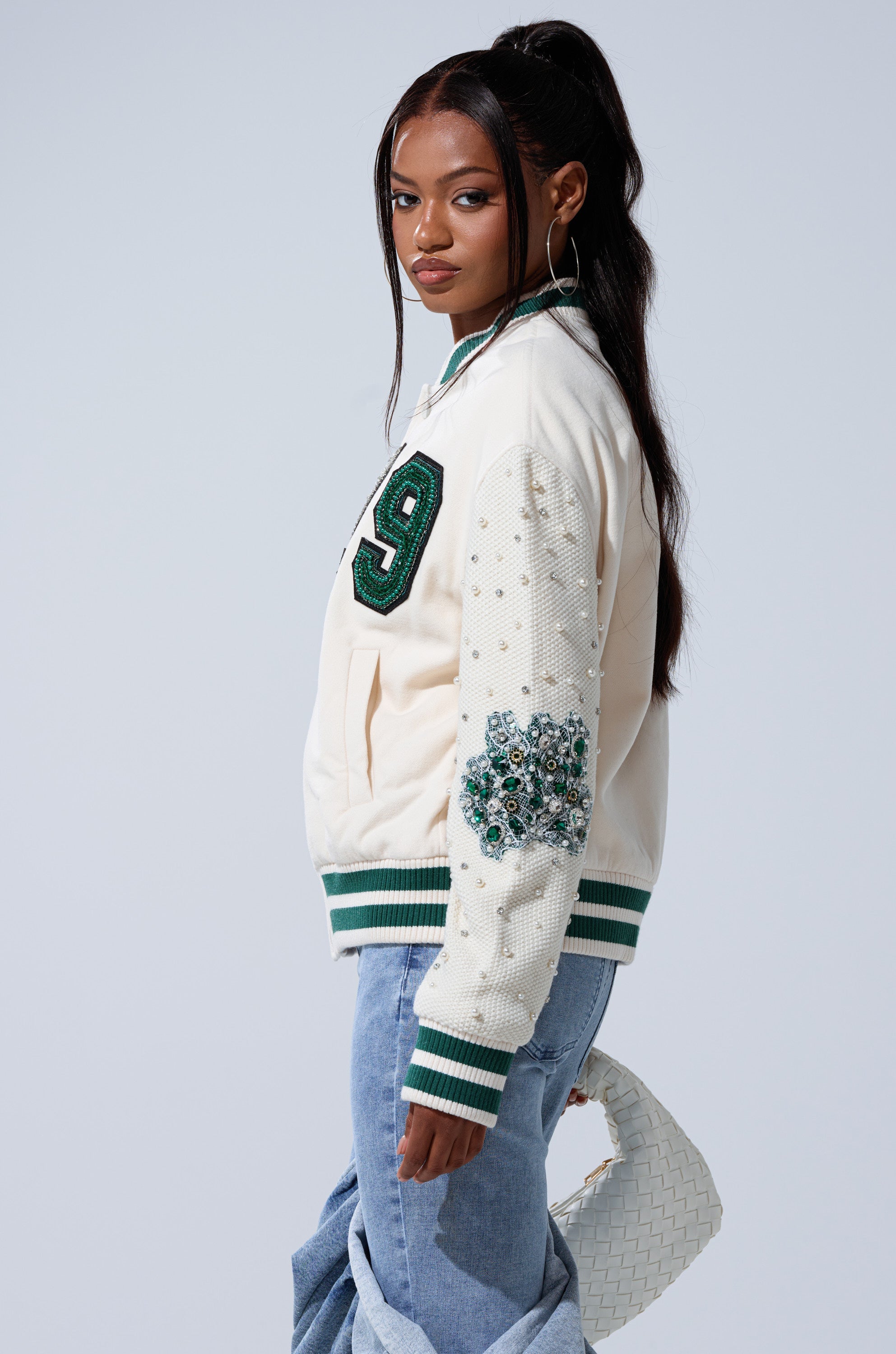 BETTER LUCK NEXT TIME EMBELLISHED BOMBER