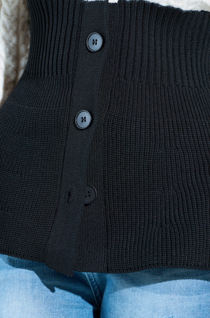 FINEST MOMENT PEPLUM DETAIL SWEATER IN IVORY