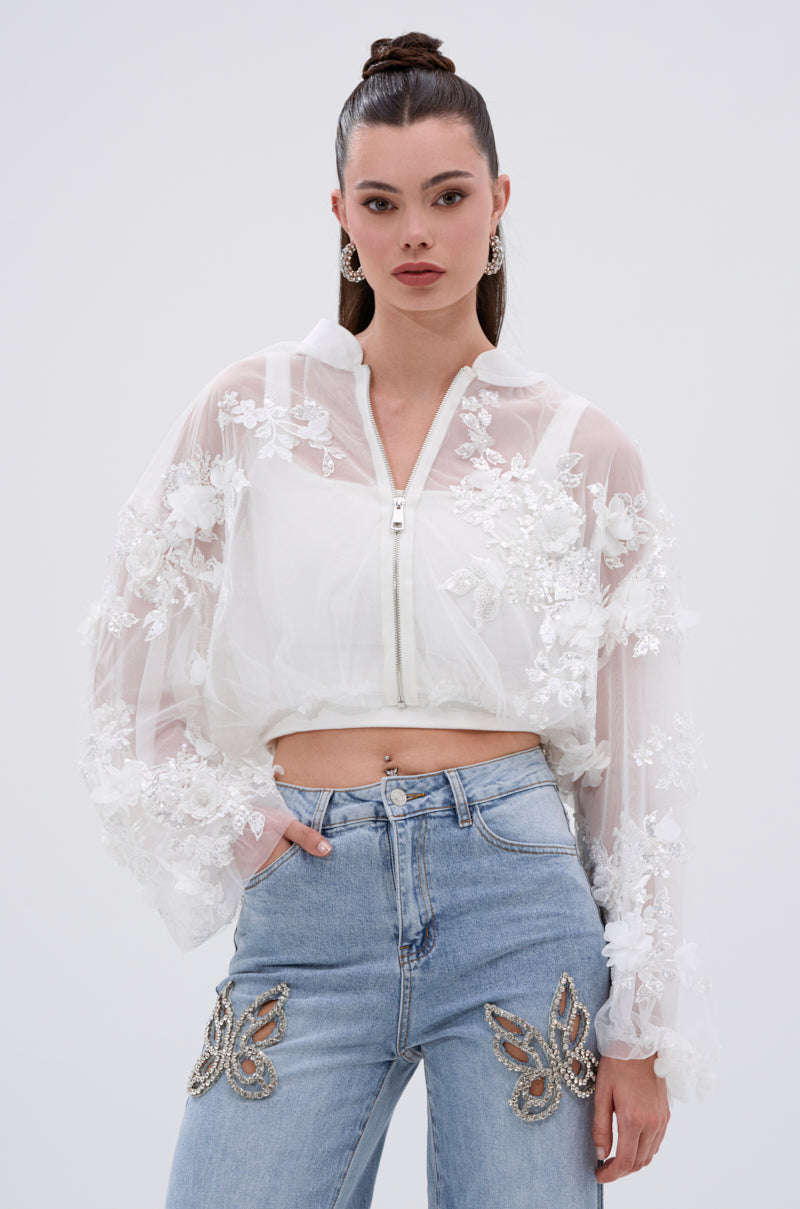 PRETTY THING EMBELLISHED BOMBER