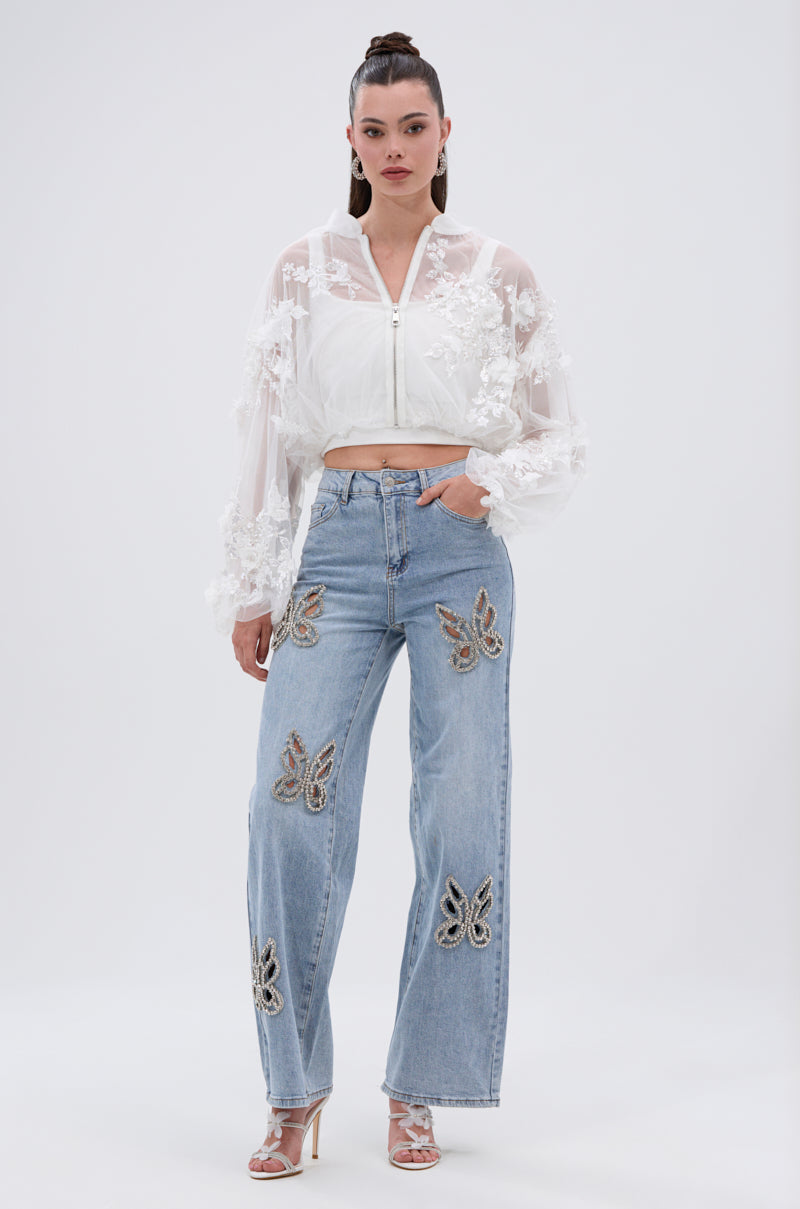 PRETTY THING EMBELLISHED BOMBER