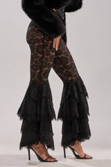 COACHELLA LACE RUFFLE PANTS