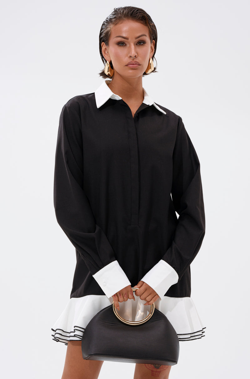 ALWAYS CLASSY POPLIN SHIRT DRESS