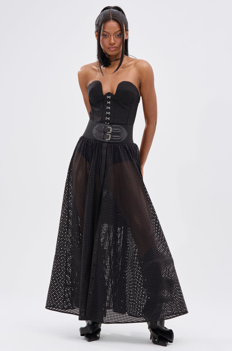 NICOLE BELTED MAXI SKIRT