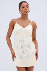 BUSY WORKING SATIN MINI DRESS