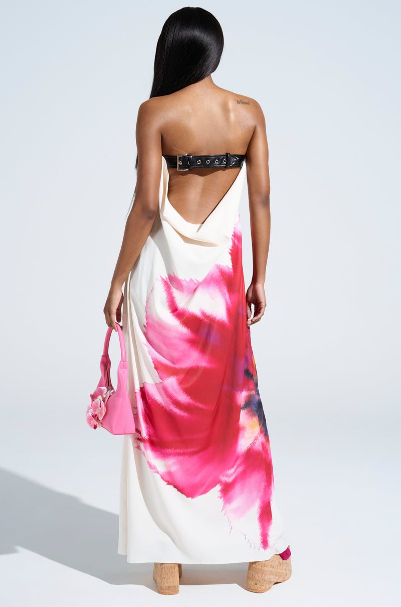 SWEET AND SPICY SATIN MAXI DRESS