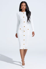 SOMEWHERE ON A BOAT BANDAGE MIDI DRESS