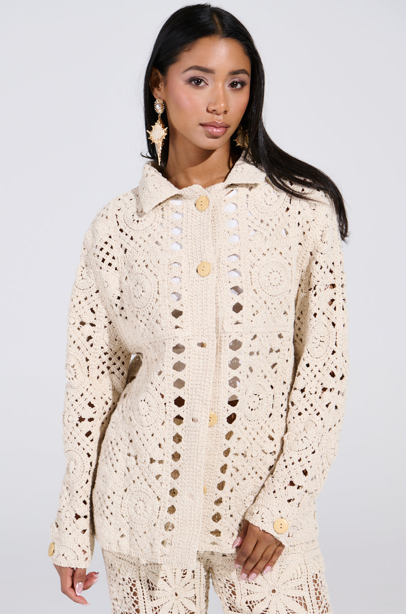 CROCHET KNIT BUTTON UP