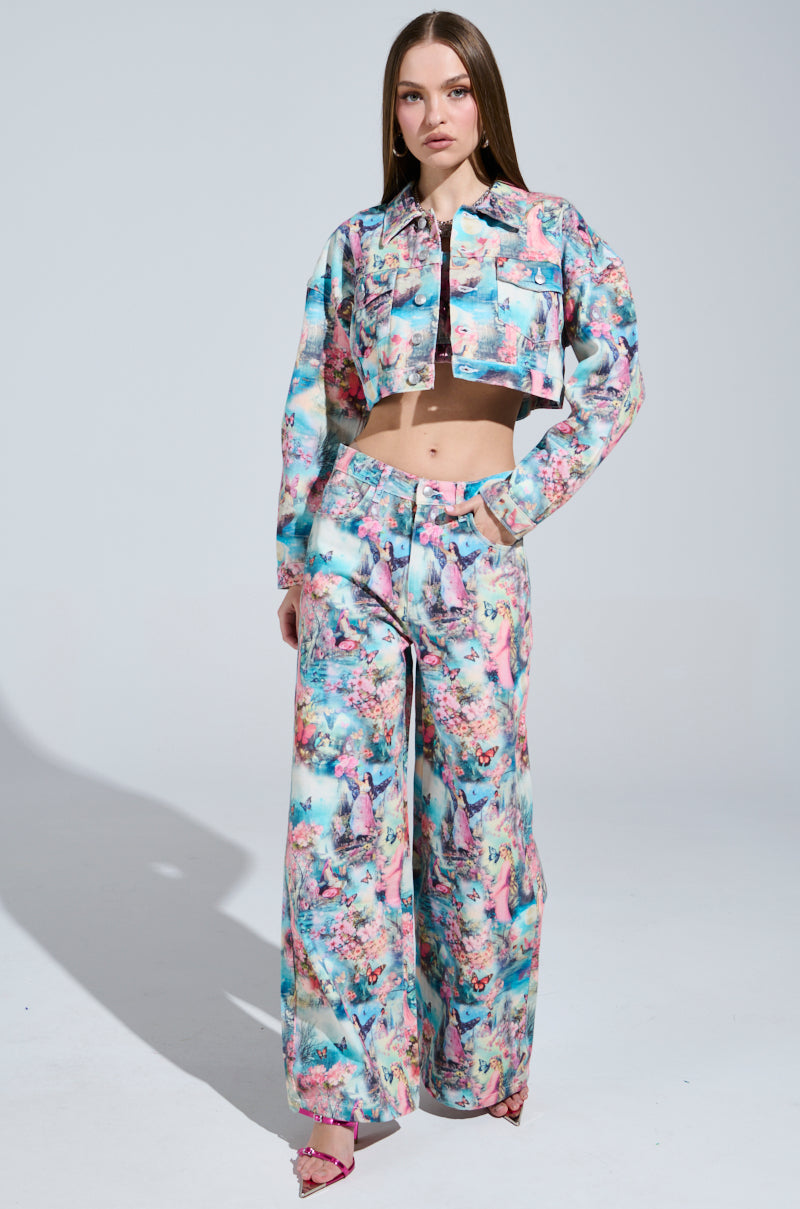 FEMALE FANTASY PRINTED DENIM PANTS
