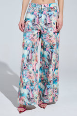 FEMALE FANTASY PRINTED DENIM PANTS