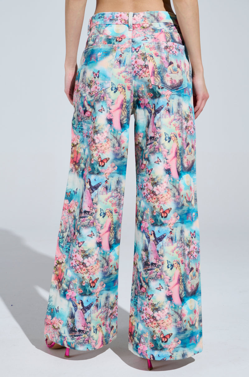 FEMALE FANTASY PRINTED DENIM PANTS
