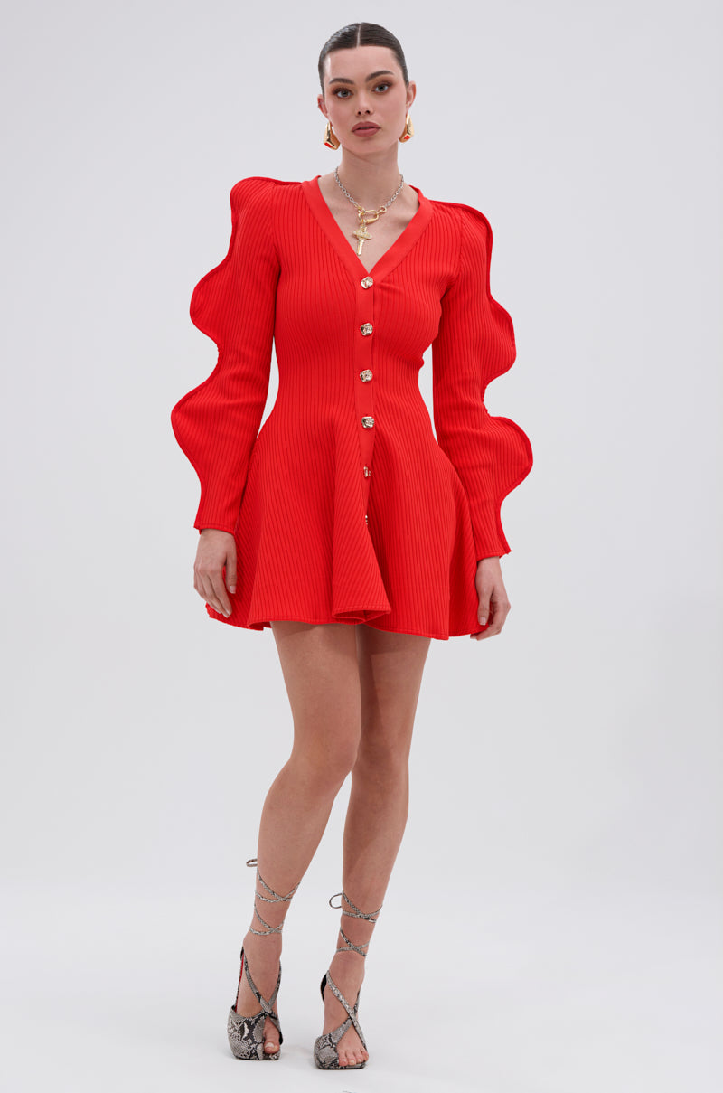 COOLEST ON THE BLOCK MINI DRESS IN RED