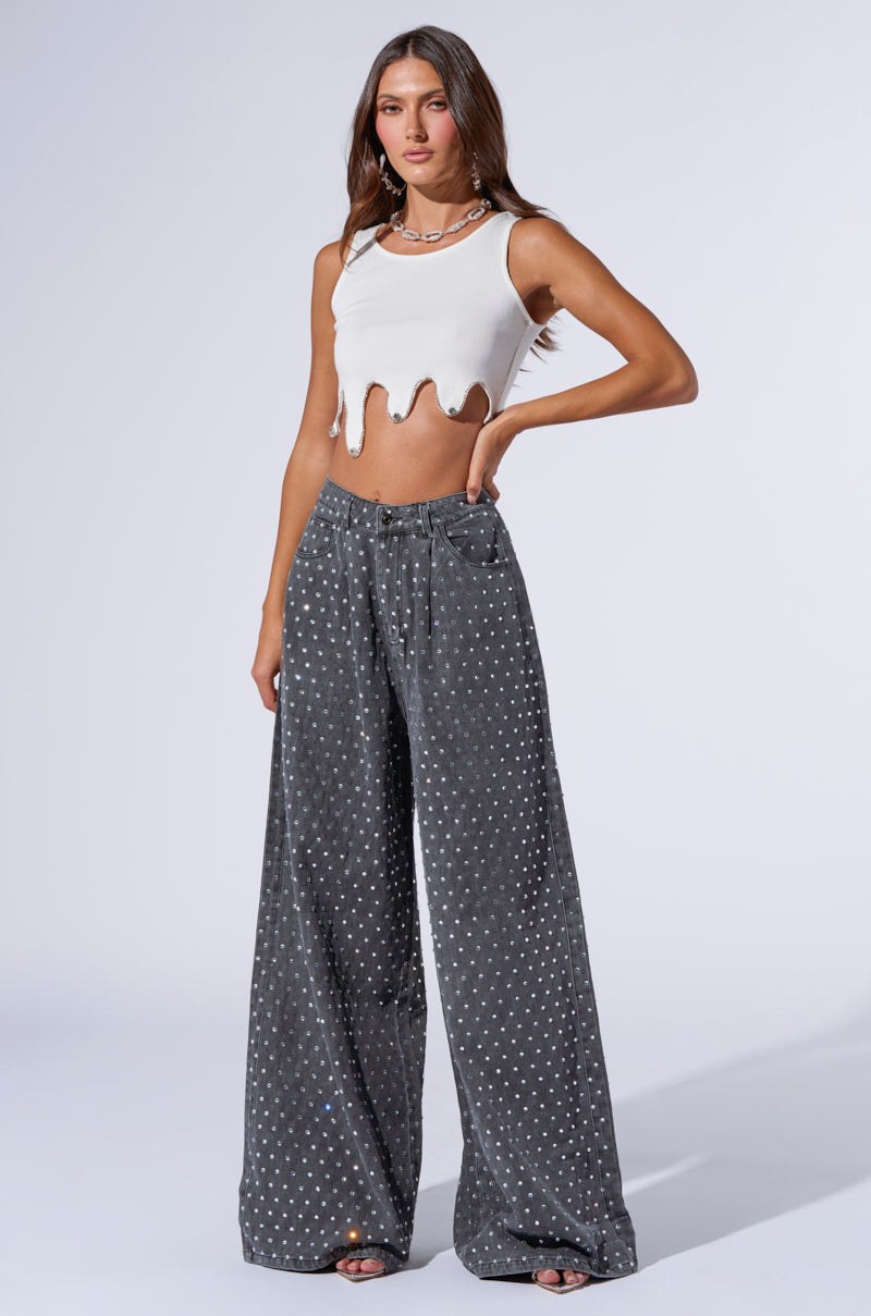 ICY RHINESTONE TRIM TANK