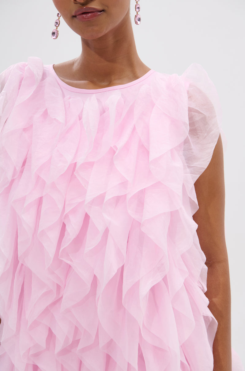 LOVER GIRL RUFFLE MINI DRESS