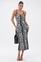 WILD SIDE PRINTED MIDI DRESS