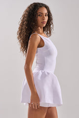 DERBY DAYS BANDAGE MINI DRESS IN WHITE