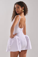 DERBY DAYS BANDAGE MINI DRESS IN WHITE