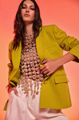 IRIS BLAZER IN CHARTREUSE