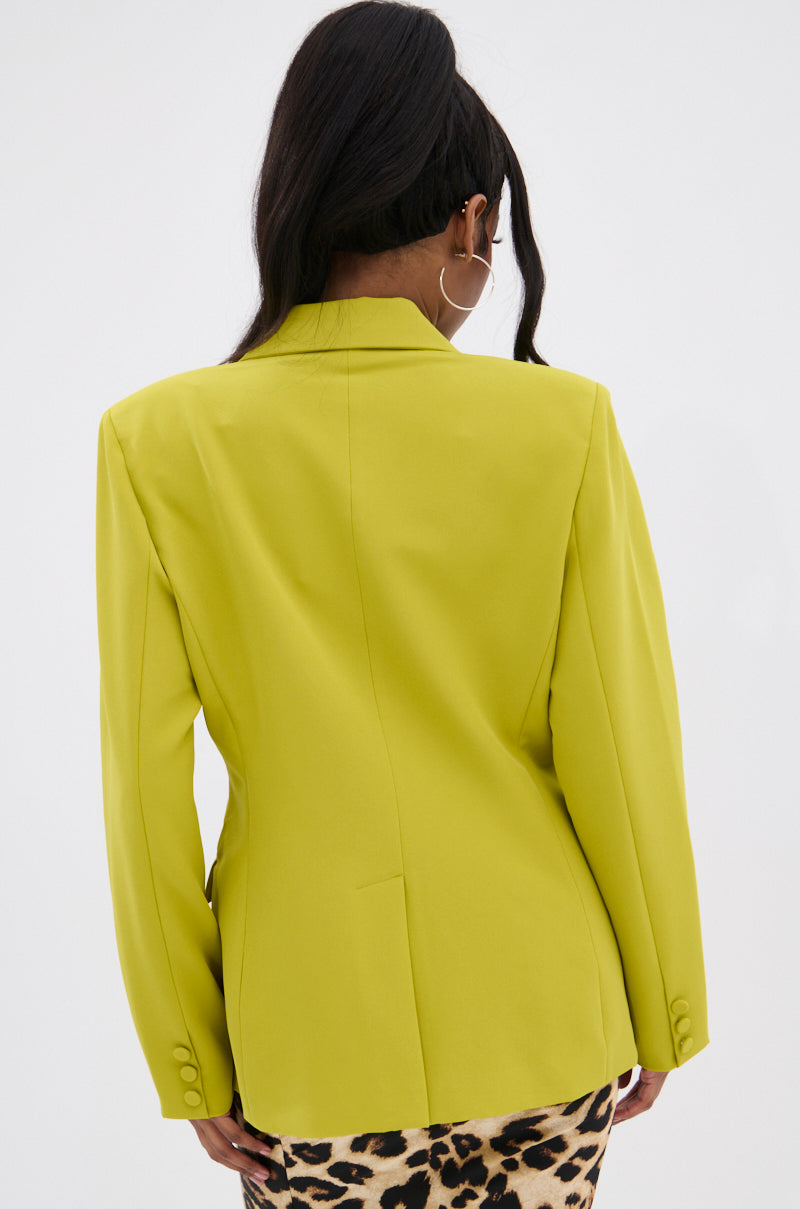 IRIS BLAZER IN CHARTREUSE
