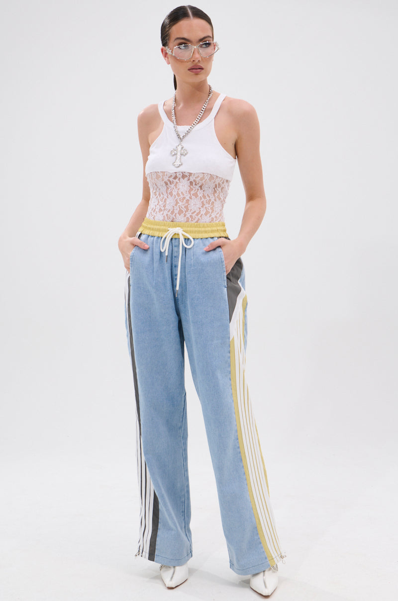 ALONE AGAIN DENIM TRACK PANT