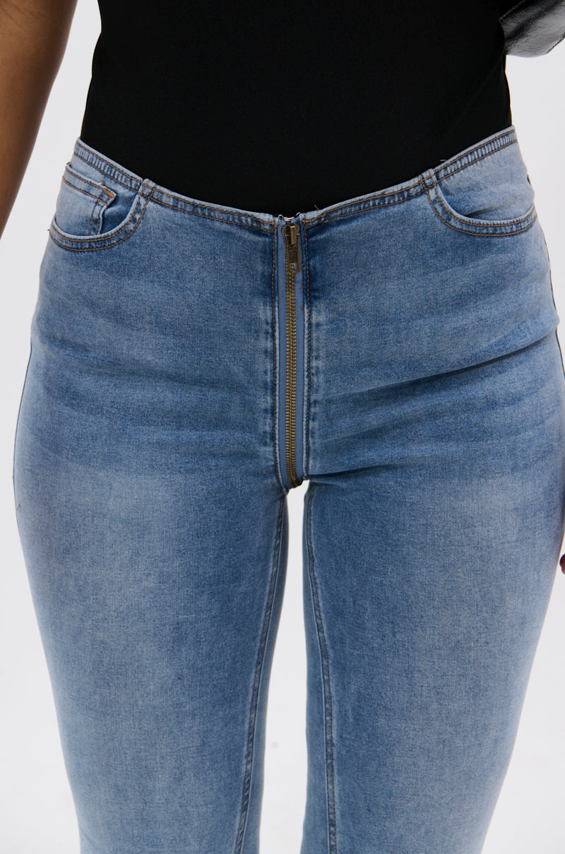 TOO GOOD TO BE TRUE LOW RISE DENIM FLARE PANT