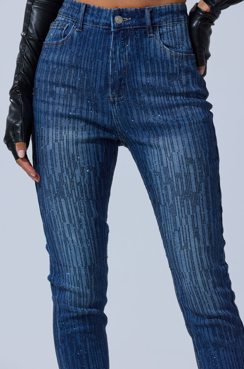 SHINING STAR RHINESTONE WIDE LEG PANT