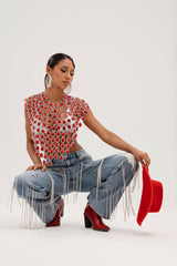 DRIPPING IN JEWELS RELAXED FIT DENIM JEANS