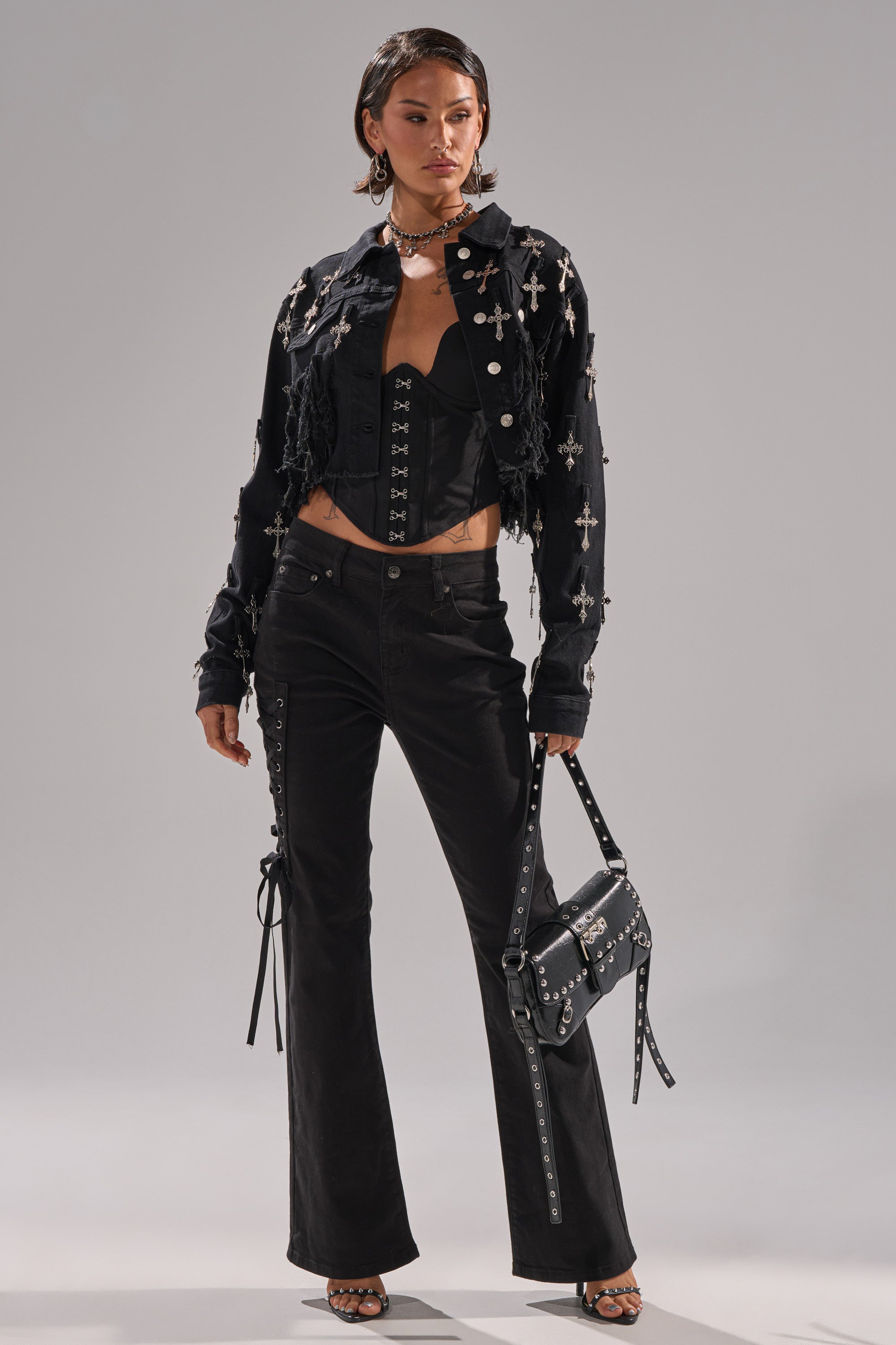 LOW LIFE LACE-UP JEANS