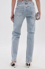 DIVINE FEMININE ENERGY RHINESTONE DETAIL JEANS