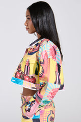 ELECTRIC PRINTED DENIM JACKET