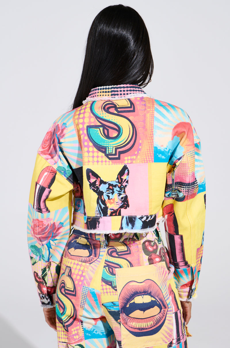 ELECTRIC PRINTED DENIM JACKET