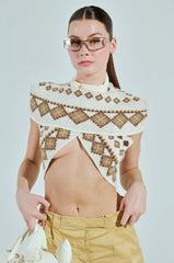 CROSSED KNITTED SWEATER