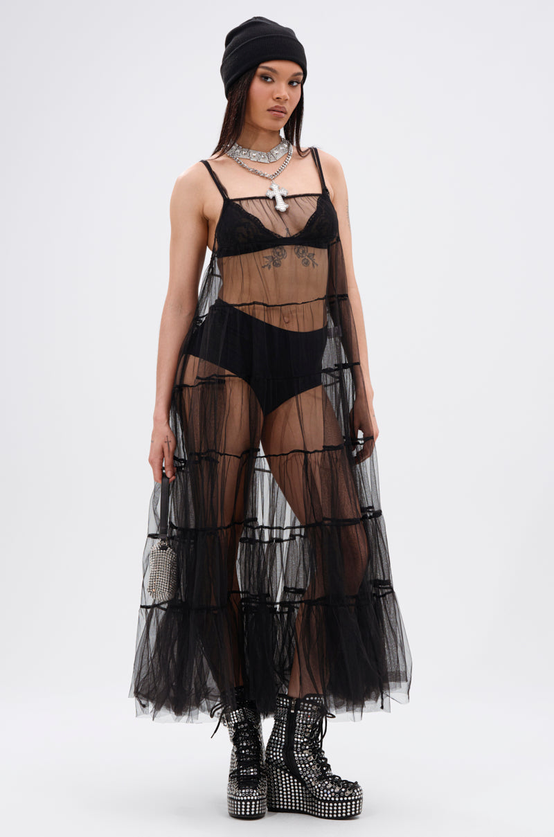 PERFECT FOR LAYERING TULLE MAXI DRESS
