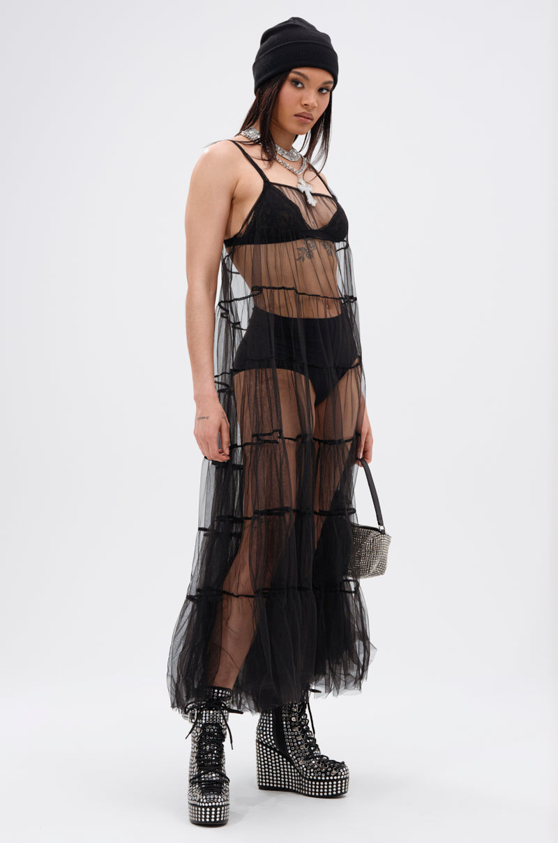 PERFECT FOR LAYERING TULLE MAXI DRESS