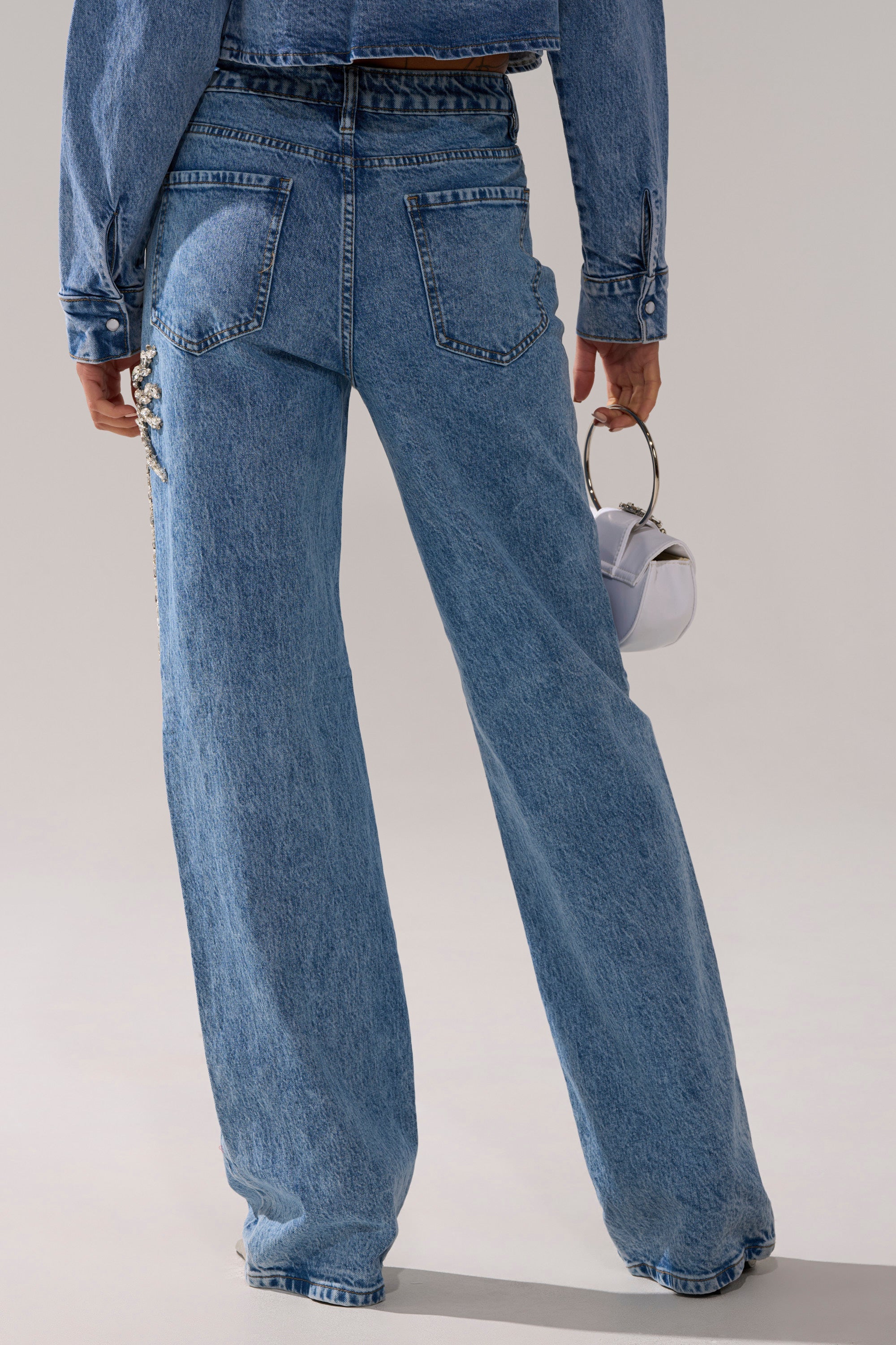 SPARKLE AND SHINE QUEEN RELAXED DENIM
