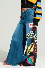 NOT SORRY PATCHWORK DENIM JEANS