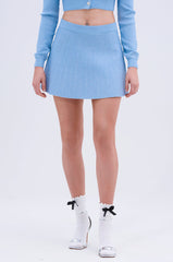 ICY BLUE SPARKLE MINI SKIRT