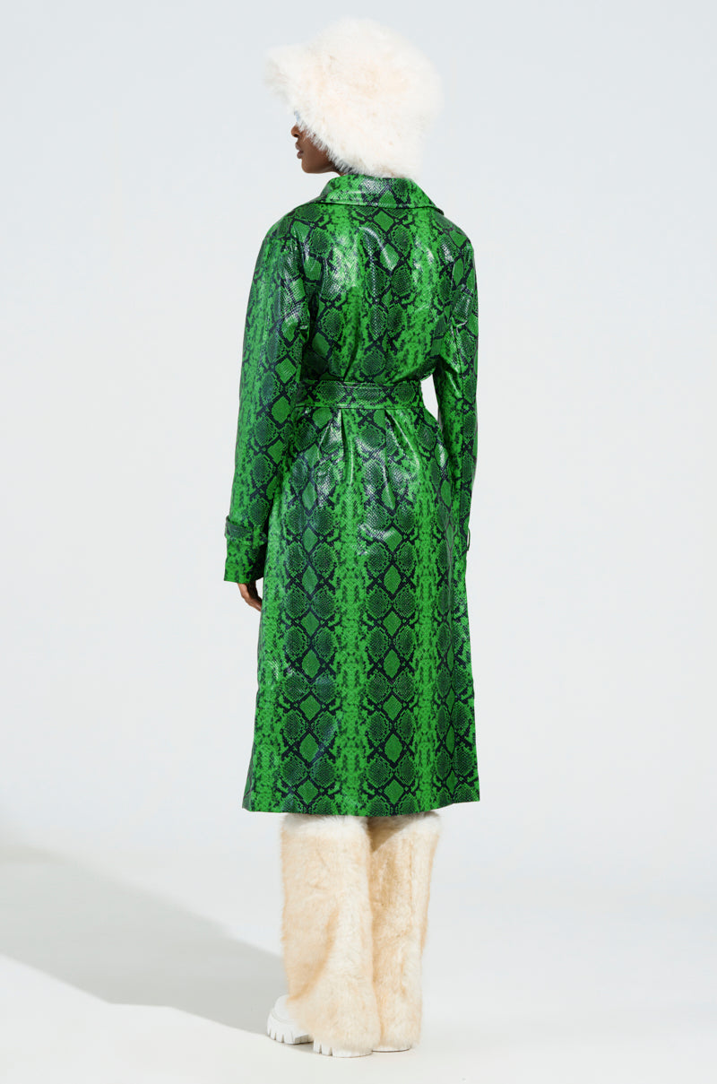 ENVY SNAKE PRINT TRENCH