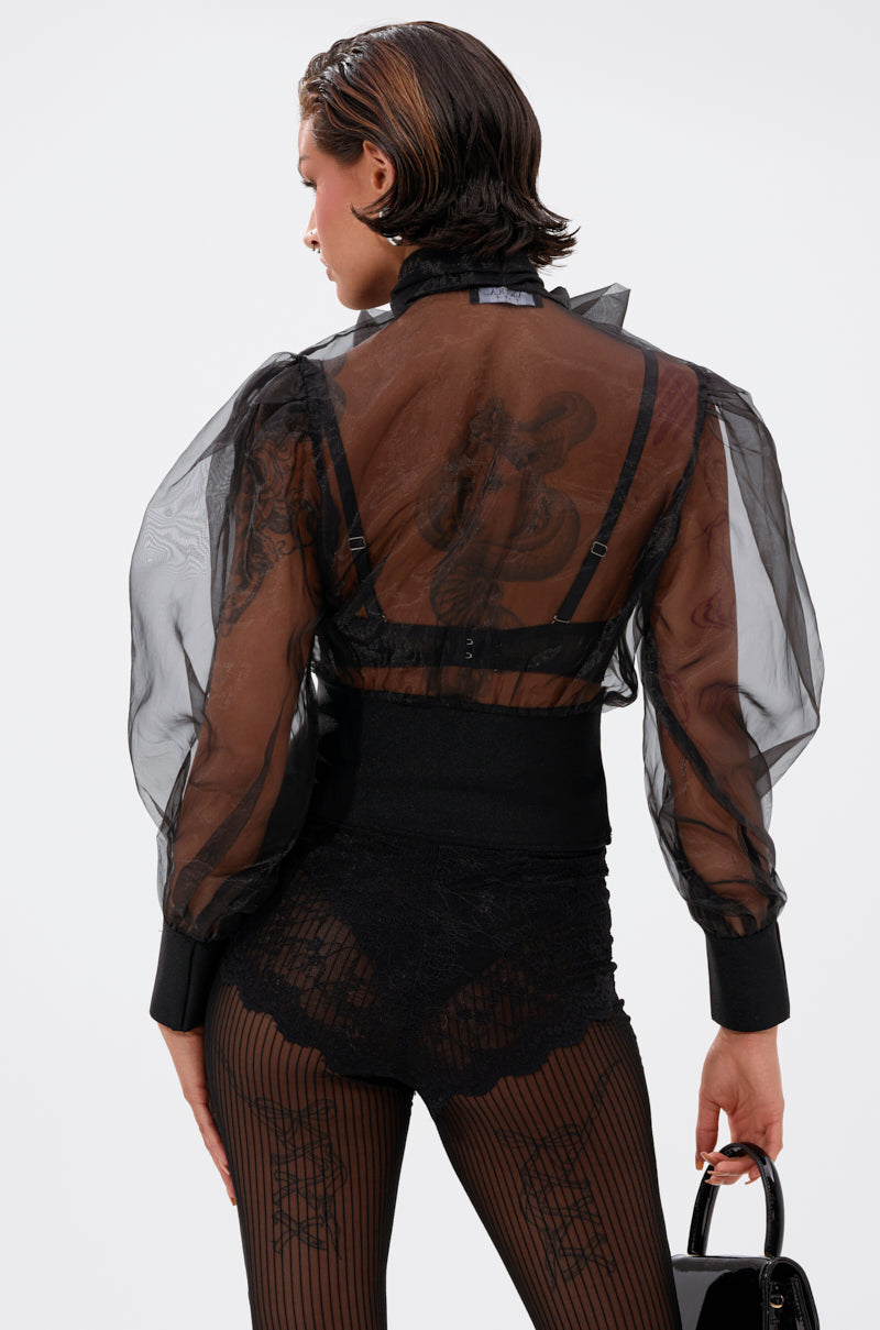 DANCE AND SHAKE BLOUSE WITH BOW IN BLACK