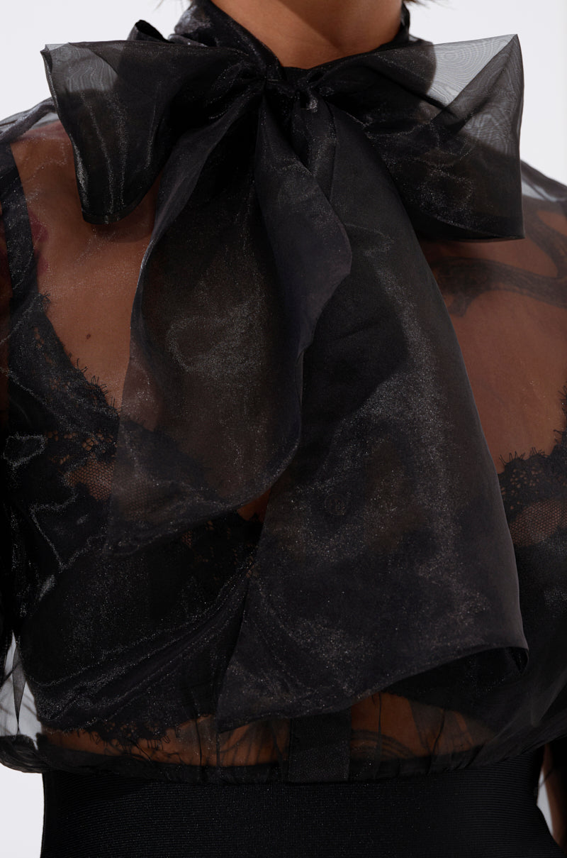 DANCE AND SHAKE BLOUSE WITH BOW IN BLACK