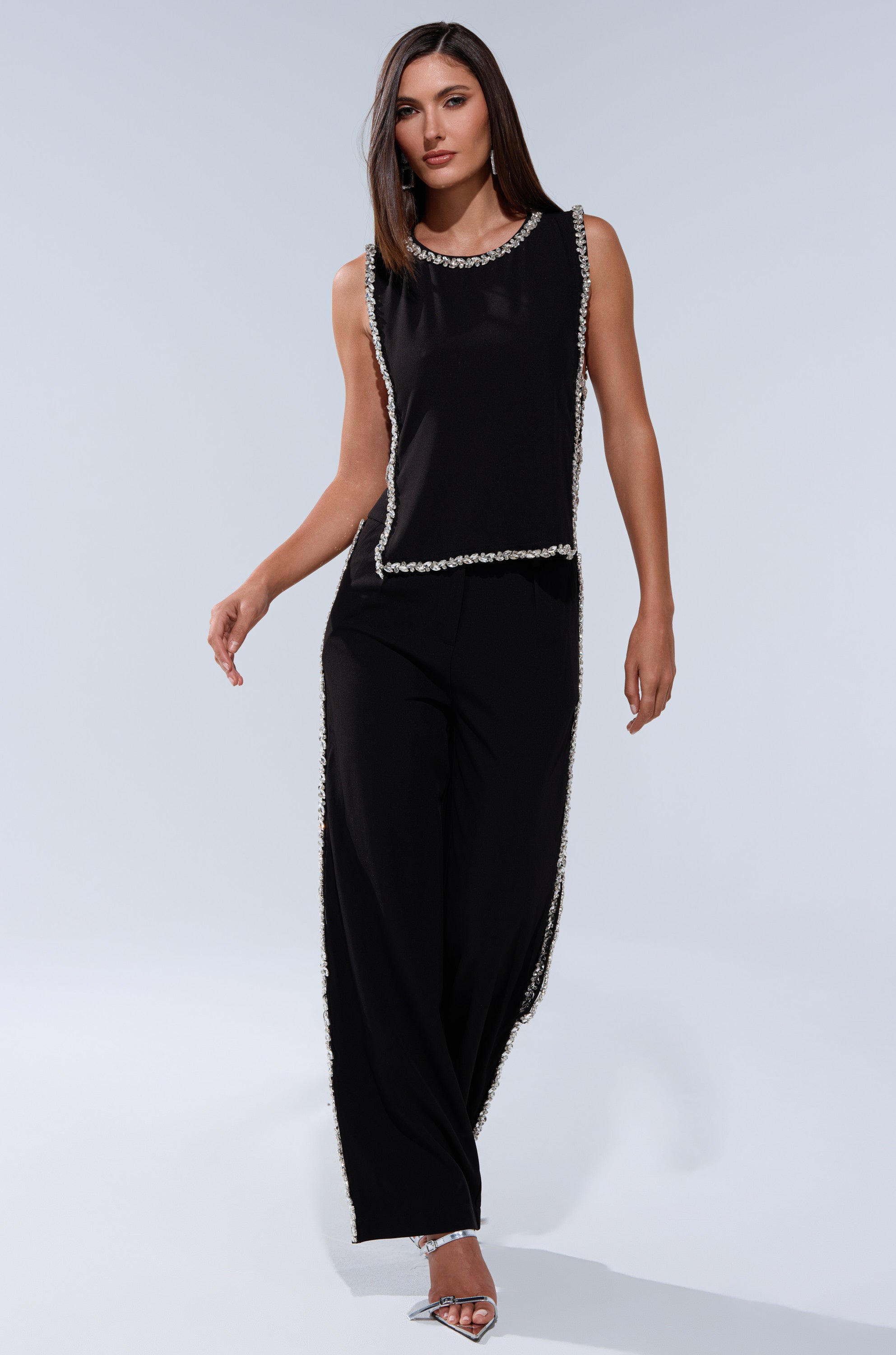 TALK TO ME TROUSER WITH RHINESTONE