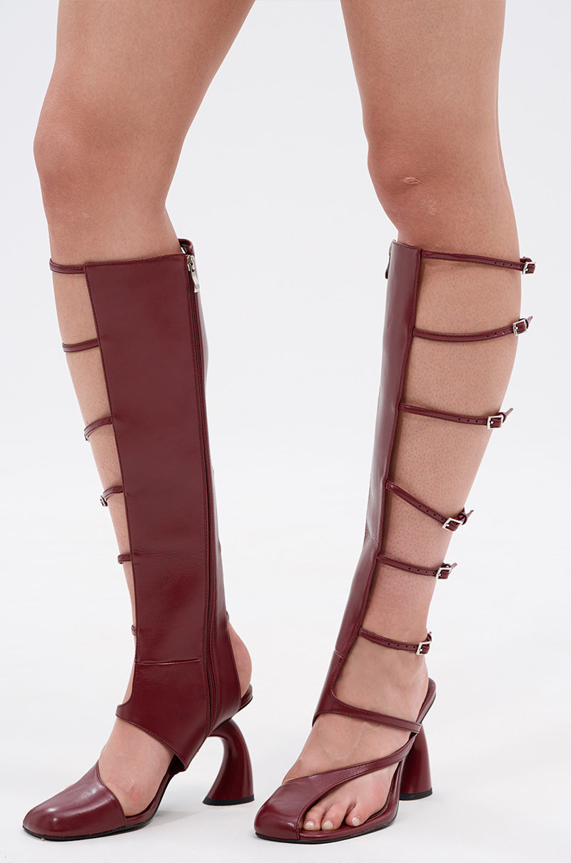 AZALEA WANG ANDRIUS BURGUNDY GLADIATOR SANDAL