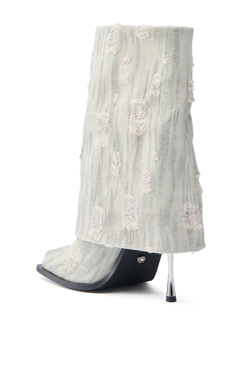  AZALEA WANG ANNECY GREY WASHED BOOTIE