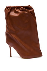 AZALEA WANG ANNEKE TAN RUCHED TOPLINE STILETTO BOOTIE