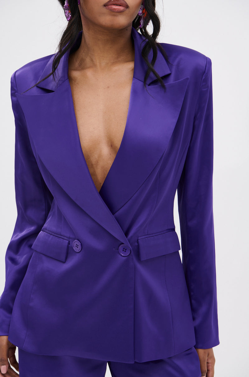 SAY YOU LOVE ME SATIN BLAZER