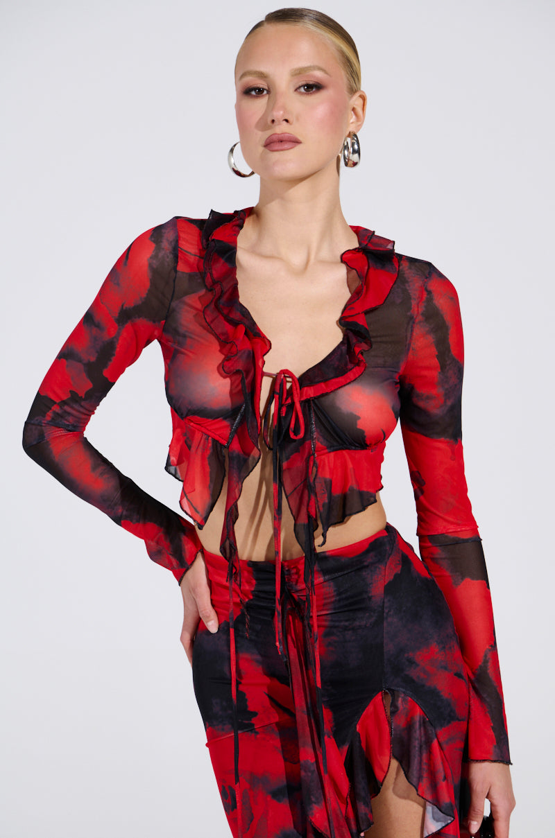 CAROLINA LONG SLEEVE MESH TOP