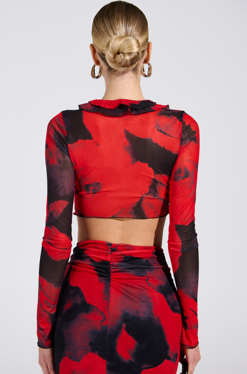 CAROLINA LONG SLEEVE MESH TOP